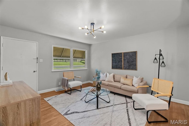 4231 Green Park Rd, Saint Louis, MO 63125 - living area with a chandelier and wood finished floors