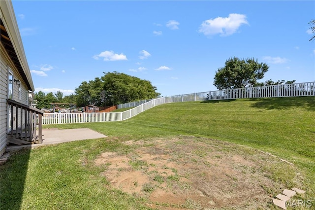 925 Stone Crossing Dr, Wentzville, MO 63385 - fenced backyard featuring a patio