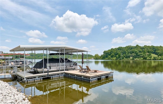 10234 Village Dr, Foristell, MO 63348 - dock area with a water view and boat lift