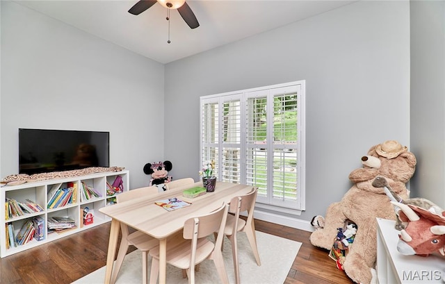 10234 Village Dr, Foristell, MO 63348 - office space with plenty of natural light, ceiling fan, and wood finished floors