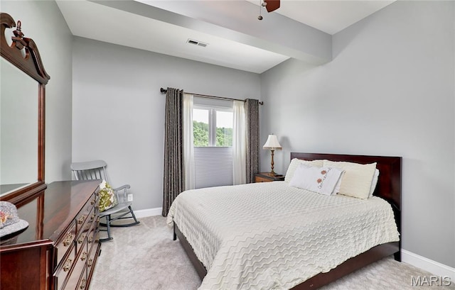 10234 Village Dr, Foristell, MO 63348 - carpeted bedroom with baseboards and a ceiling fan