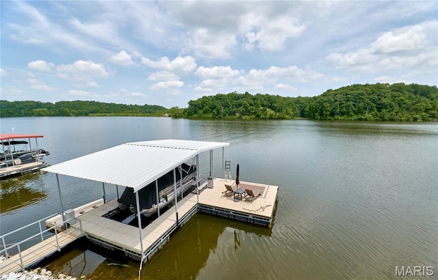10234 Village Dr, Foristell, MO 63348 - dock with a forest view and a water view