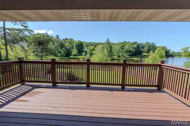 11782 Pine Forest Dr, Rolla, MO 65401 - deck featuring a water view and view of scattered trees