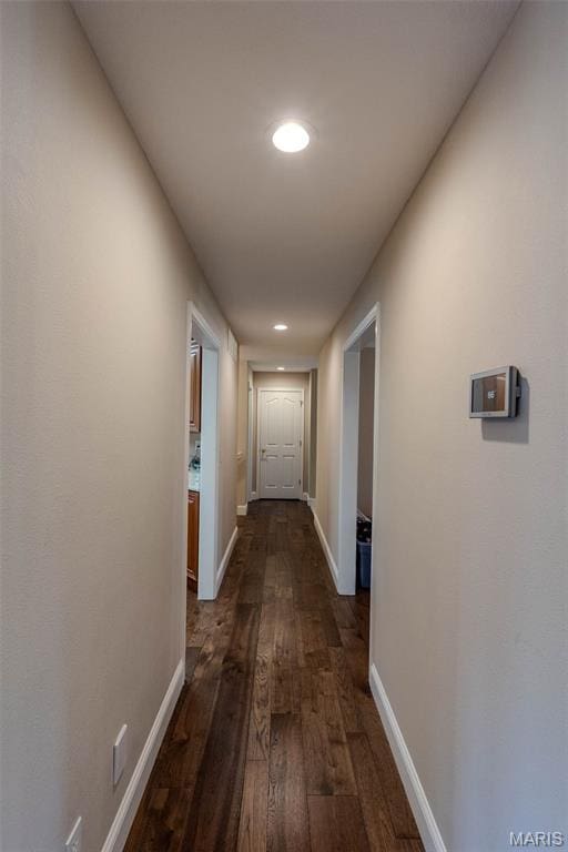 11782 Pine Forest Dr, Rolla, MO 65401 - corridor featuring dark wood-type flooring and recessed lighting