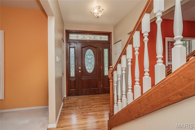 742 Arbor Ridge Ct, Ballwin, MO 63021 - entryway with stairs and wood finished floors