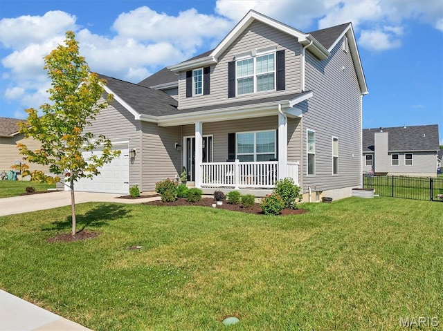 1673 Lake Meade Dr, Pacific, MO 63069 - traditional home with a porch, concrete driveway, and an attached garage