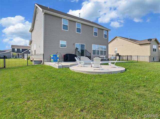 1673 Lake Meade Dr, Pacific, MO 63069 - back of house featuring a patio, a fenced backyard, and entry steps