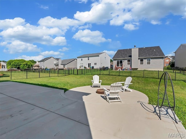 1673 Lake Meade Dr, Pacific, MO 63069 - fenced backyard with a patio area and a residential view