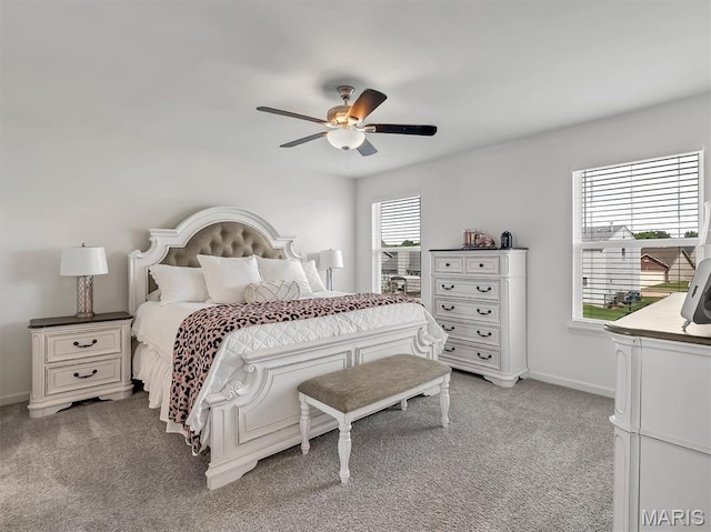 1673 Lake Meade Dr, Pacific, MO 63069 - bedroom with light carpet and ceiling fan