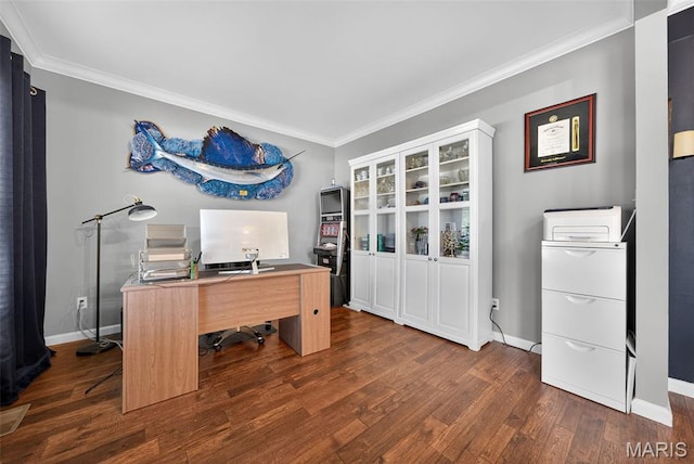 10 Renaud Pass, Ofallon, MO 63366 - home office with crown molding and dark wood-type flooring