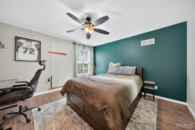 10 Renaud Pass, Ofallon, MO 63366 - bedroom with a desk, wood finished floors, and a ceiling fan