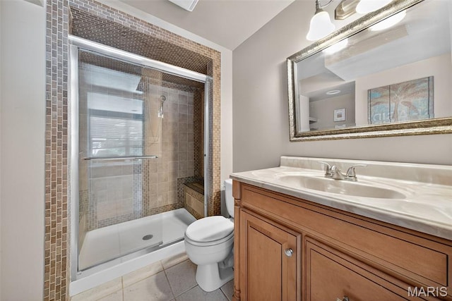 10 Renaud Pass, Ofallon, MO 63366 - full bath with vanity, a shower stall, and tile patterned floors
