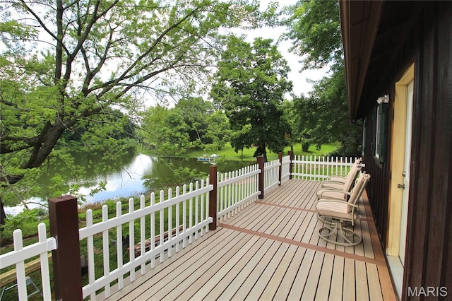 14525 Meadowlark Ln, Saint Genevieve, MO 63670 - wooden deck featuring a water view