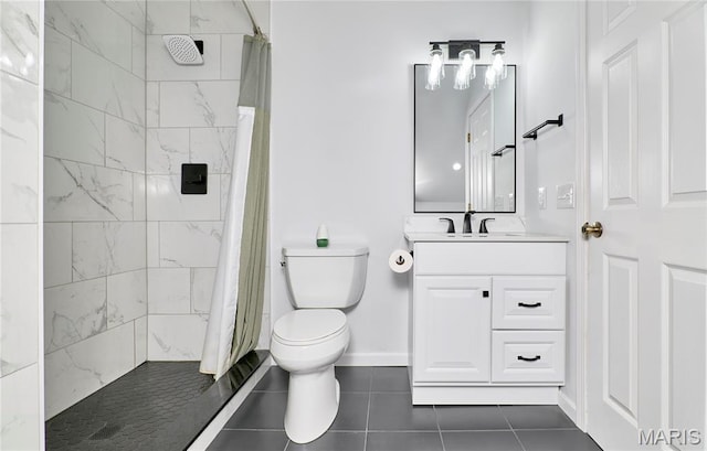 271 Westwood Trl, Foristell, MO 63348 - bathroom featuring vanity, tiled shower, and tile patterned floors