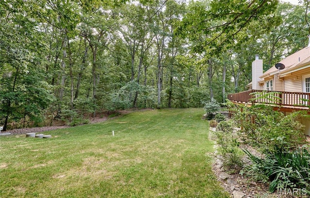 271 Westwood Trl, Foristell, MO 63348 - view of green lawn with a deck