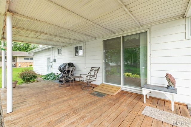 457 Maple Dr, Bethalto, IL 62010 - wooden terrace featuring grilling area