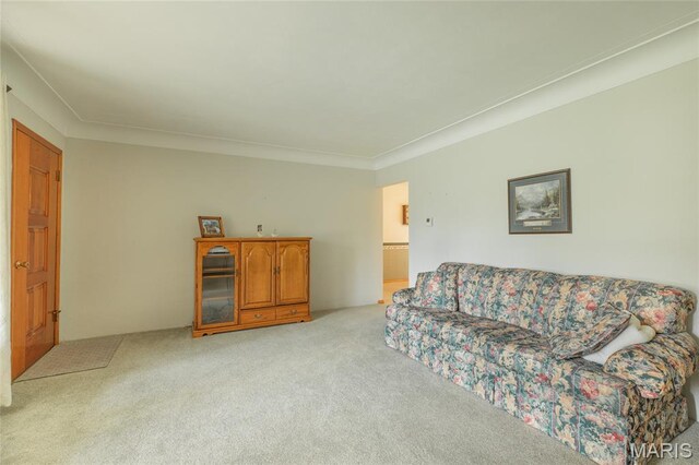 457 Maple Dr, Bethalto, IL 62010 - carpeted living area with ornamental molding