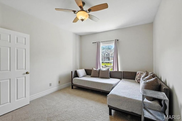 886 Arbor Chase Dr, Wildwood, MO 63021 - carpeted living room with a ceiling fan and baseboards