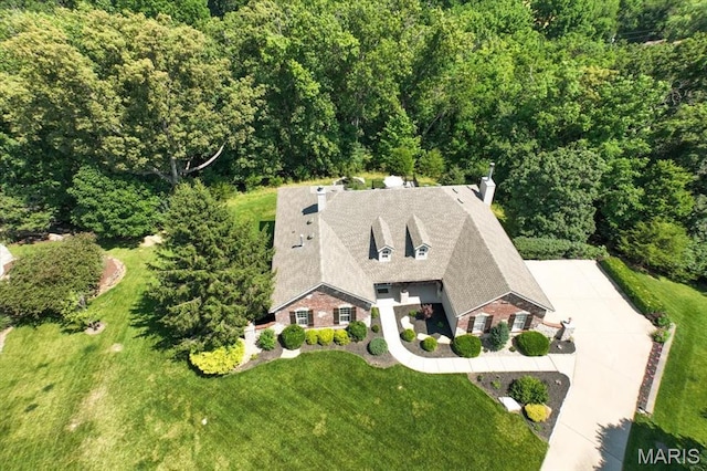 886 Arbor Chase Dr, Wildwood, MO 63021 - aerial view of property and surrounding area featuring a heavily wooded area
