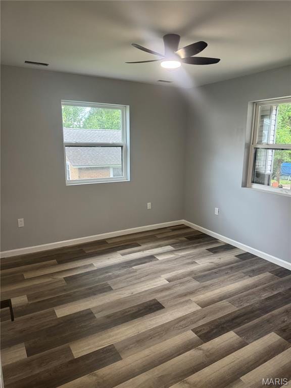 420 Evans Row, Park Hills, MO 63601 - spare room featuring dark wood-style flooring and a ceiling fan