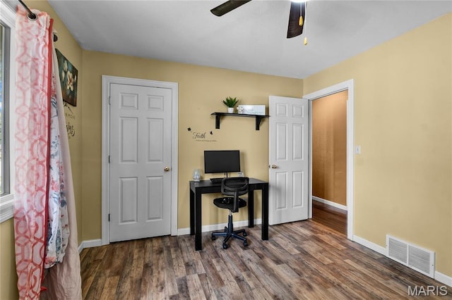 1133 Cypress Ct, Cape Girardeau, MO 63701 - home office with wood finished floors and ceiling fan