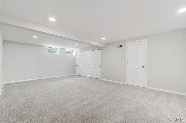 938 Blase Ave, Saint Louis, MO 63131 - below grade area featuring carpet and recessed lighting