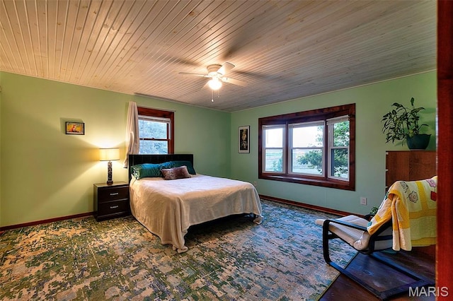 1369 County Highway 408, Benton, MO 63736 - carpeted bedroom featuring wood ceiling and a ceiling fan