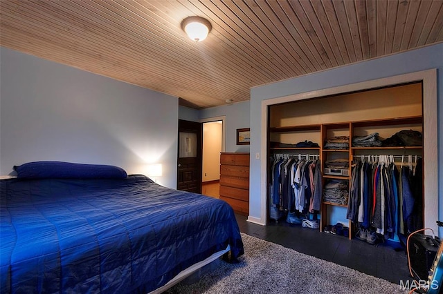 1369 County Highway 408, Benton, MO 63736 - bedroom featuring a closet, wood ceiling, and wood finished floors