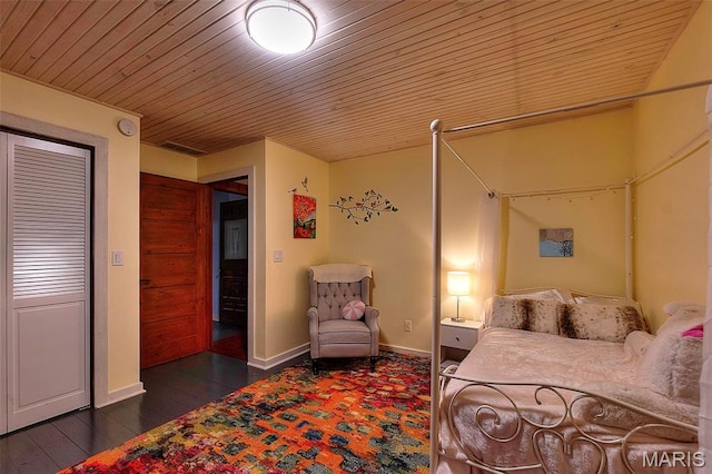 1369 County Highway 408, Benton, MO 63736 - bedroom featuring wood ceiling and dark wood-type flooring