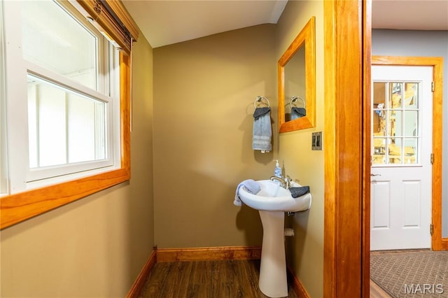 317 Johnson Pl, Palmyra, MO 63461 - bathroom with wood finished floors and plenty of natural light