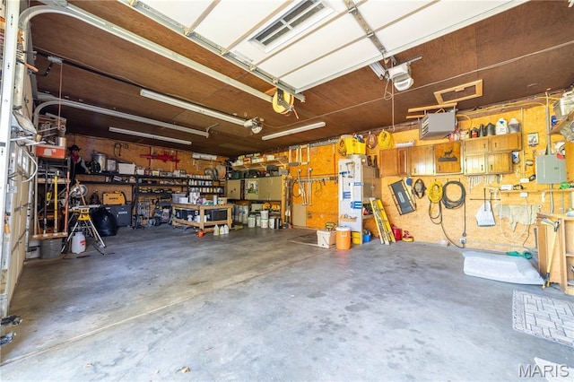 317 Johnson Pl, Palmyra, MO 63461 - garage featuring a workshop area and a garage door opener