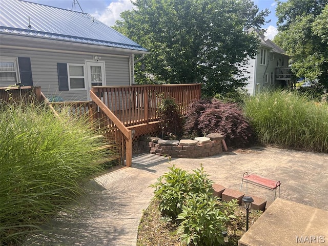315 E N St, Saint Clair, MO 63077 - view of yard with a wooden deck and a patio area