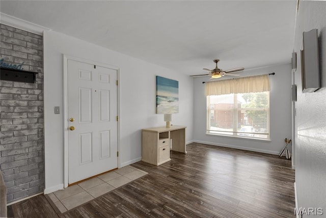 1943 Greenpoint Dr Unit 302, Kirkwood, MO 63122 - entryway with wood finished floors and a ceiling fan