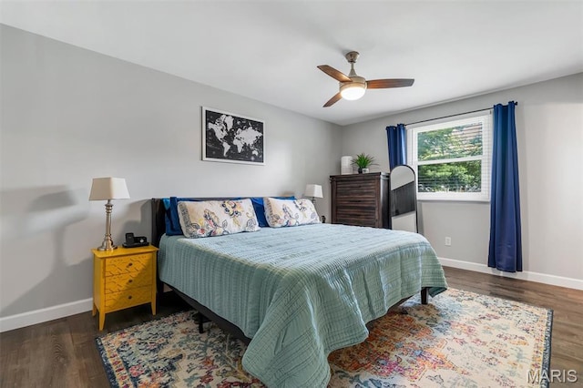 308 Rebecca Dr, Saint Charles, MO 63301 - bedroom with wood finished floors and ceiling fan