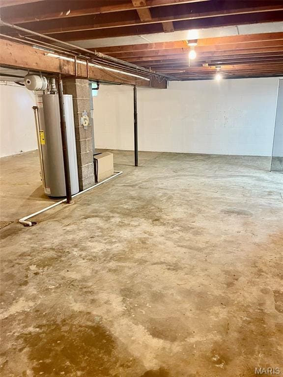 12 Dee, Moro, IL 62067 - unfinished basement with water heater