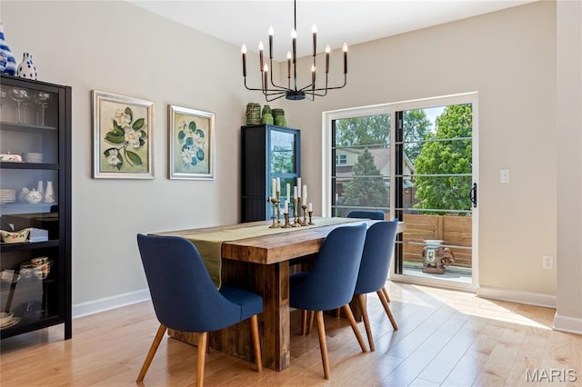 6297 Magnolia Ave, Saint Louis, MO 63139 - dining room with light wood finished floors and a chandelier