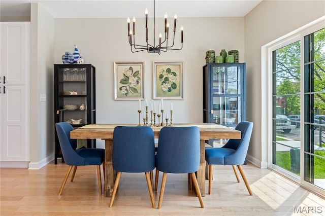 6297 Magnolia Ave, Saint Louis, MO 63139 - dining room featuring a chandelier and light wood-type flooring