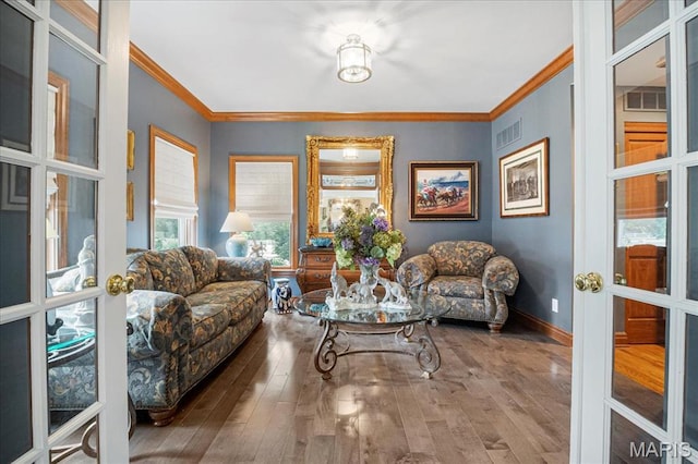 2175 Oberhelman Rd, Foristell, MO 63348 - living room with ornamental molding and wood-type flooring