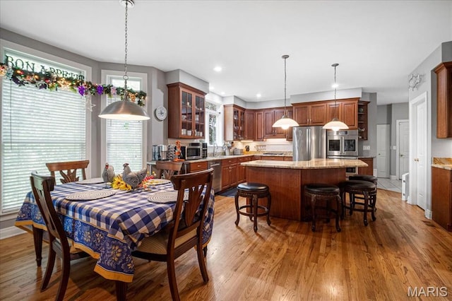 2175 Oberhelman Rd, Foristell, MO 63348 - dining area featuring wood finished floors and recessed lighting