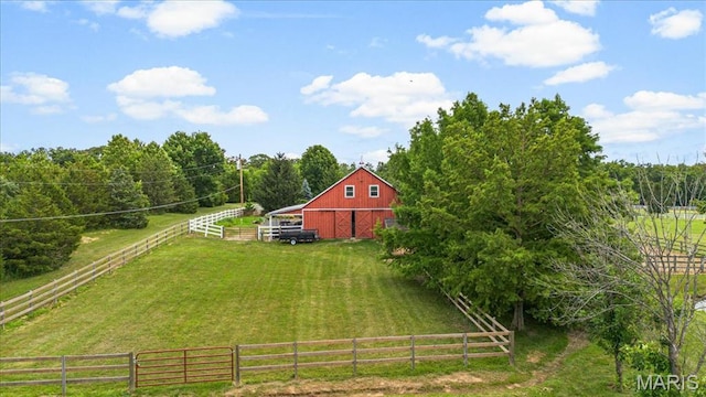 2175 Oberhelman Rd, Foristell, MO 63348 - view of yard featuring a barn, an outbuilding, and a view of countryside