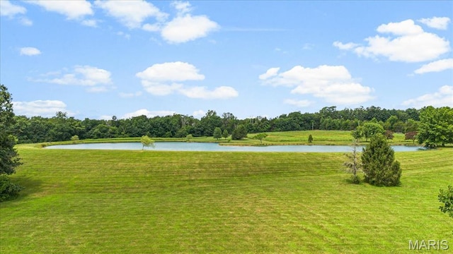 2175 Oberhelman Rd, Foristell, MO 63348 - view of green lawn with a water view and a view of trees