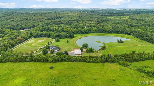 2175 Oberhelman Rd, Foristell, MO 63348 - drone / aerial view of a nearby body of water and a heavily wooded area