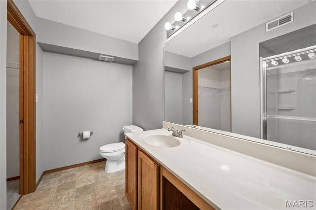 1141 Arbor Creek Dr Unit 2C, Saint Louis, MO 63122 - full bathroom with a spacious closet, vanity, a shower, and stone finish floors