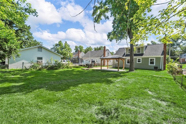 841 N Geyer Rd, Kirkwood, MO 63122 - fenced backyard featuring a gazebo and a patio