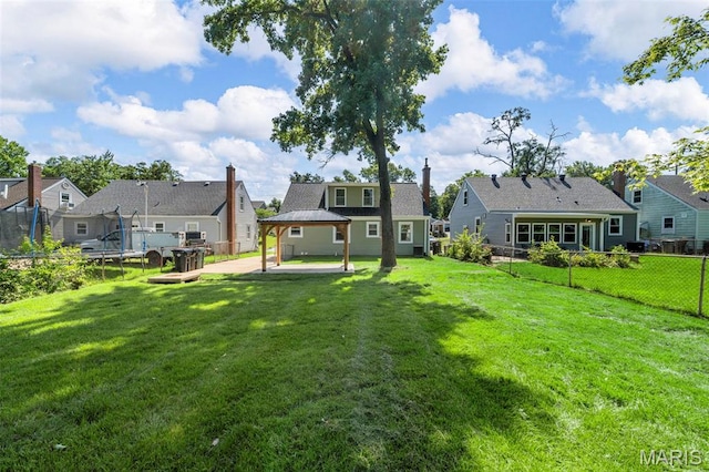 841 N Geyer Rd, Kirkwood, MO 63122 - view of yard with a trampoline, a patio, and a residential view