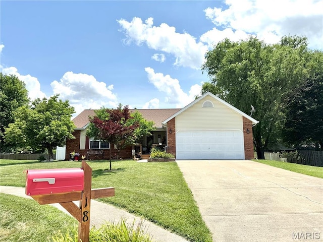 18 Sandstone Ct, Troy, IL 62294 - view of front of house featuring an attached garage, concrete driveway, and brick siding