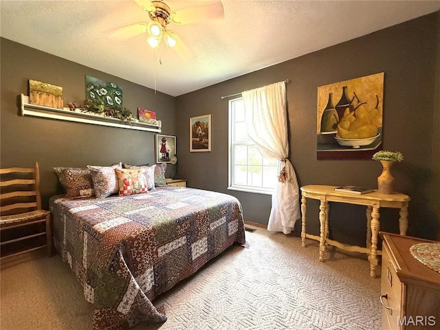 18 Sandstone Ct, Troy, IL 62294 - carpeted bedroom with a textured ceiling and ceiling fan