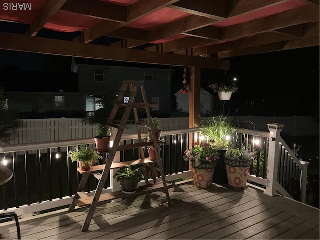 18 Sandstone Ct, Troy, IL 62294 - deck at night featuring a pergola