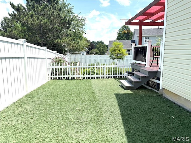 18 Sandstone Ct, Troy, IL 62294 - fenced yard featuring a wooden deck