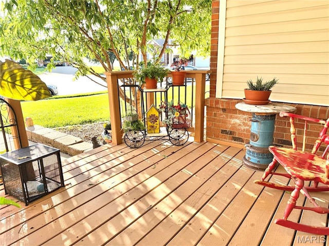 18 Sandstone Ct, Troy, IL 62294 - wooden porch with a lawn